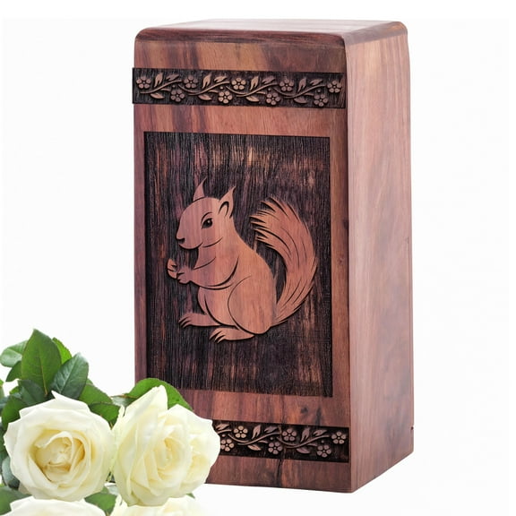 KARYLIZ Rabbit Wooden Urns - Large Wood Urns For Human Ashes - Wooden Cremation Urn For Ashes Adult Male - Funeral Urns For Women - Burial Urns For Adult Human Ashes - Urns For Men - 14 Inch