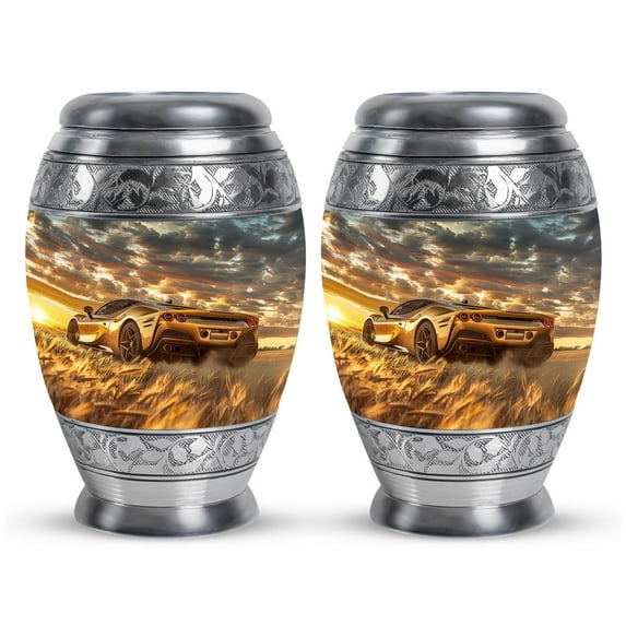 KARYLIZ Race Car Urns For Ashes Adult Male - Urn For Ashes For Women - Urns For Human Ashes Adult Female - Keepsake Urns For Human Ashes - Small Urns For Human Ashes Keepsake - 3 Inch, Pack Of 2