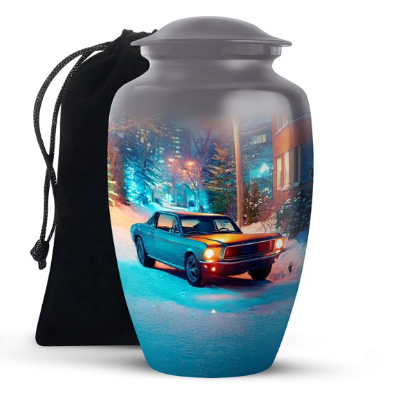 KARYLIZ Race Car Urns For Human Ashes Adult Man, Large Cremation Urn for Ashes Adult Male, Ash Urns, Grey Urn for Female, Funeral Urns for Child, Cremation for Burial Home