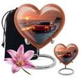 thumbnail image 1 of KARYLIZ Red Car on Ocean Beach & Sunset Heart Cremation Urn - Urn For Ashes For Women - Combo 8 Inch & 3 Inch - Burial Urns For Adult Human Ashes - Mini Funnel - Large Urns For Male & Female, 1 of 2