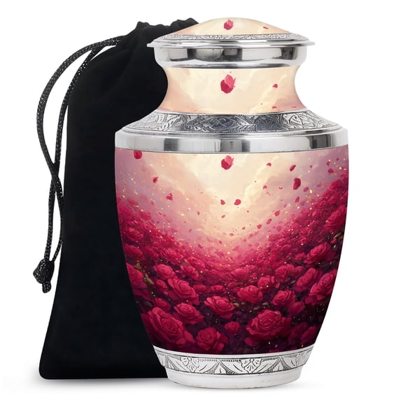 KARYLIZ Rose Urns For Human Ashes - Urns For Human Ashes Adult Man - Decorative Cremation Urn For Human Ashes - Large Decorative Urn for Ashes for Mom & Dad (Size - 10 Inch)