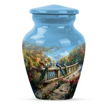KARYLIZ Scenic Balcony with Peacocks and Autumn Urn - Funeral Urns For Adult Ashes Men - Urns for Human Ashes Keepsake Adult Man - Tiny Cremation for Mom - Small Urn for Human Ashes Keepsake 3 Inch
