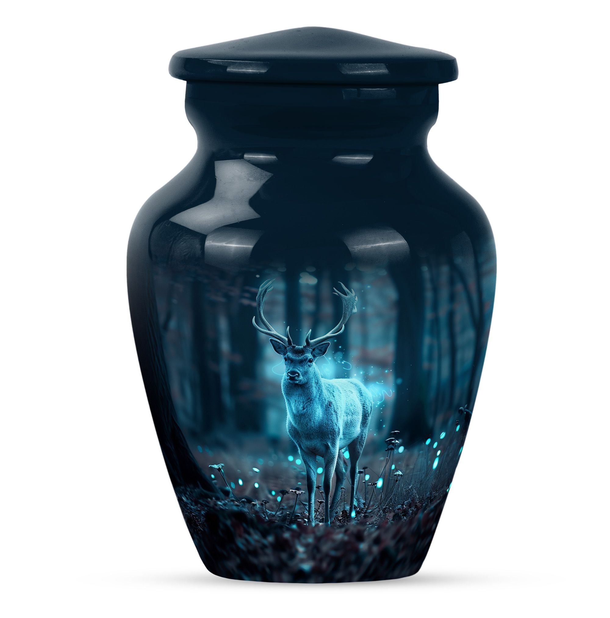 KARYLIZ Small Deer Urn - Blue Funeral Urns For Adult Ashes Women - Cremation Urns for Human Ashes Adult Male & Father - Adult Funeral for Human Ashes Women - Cremation Urns for Men Ashes 3 Inch