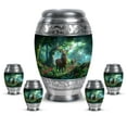 thumbnail image 1 of KARYLIZ Small Deer Urn - Cremation Urn for Human Ashes - Urns for Ashes for Women - Small Green Forest Cremation for Ashes Adult Male - Memorial Tribute - Mini Funeral (Combo 10" & 3", 5Pc), 1 of 2