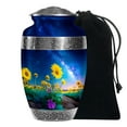 thumbnail image 1 of KARYLIZ Sunflower Funeral Urns For Adult Ashes Men - Large Funeral Urn for Human Ashes - Cremation Urns For Female - Burial Urn For Daughter And Son With Velvet Bag 10 Inch, 1 of 2