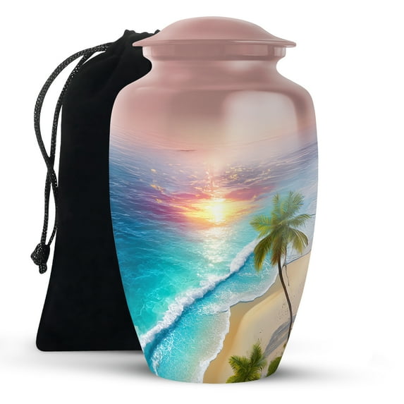 KARYLIZ Sunset Beach Urns&nbsp;For Human Ashes Adult Man, Decorative Urn For Ashes For Women, Memorial Urns for Male & Female - Honor Your Loved One with Burial Urn