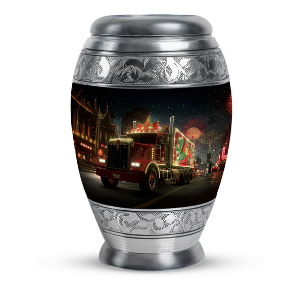 KARYLIZ Truck Urns For Human Ashes Adult Man - Large Funeral Urn for Ashes Adult Female and Male - Black Cremation Urns For Mom & Dad - Decorative Memorial Urn For Daughter And Son