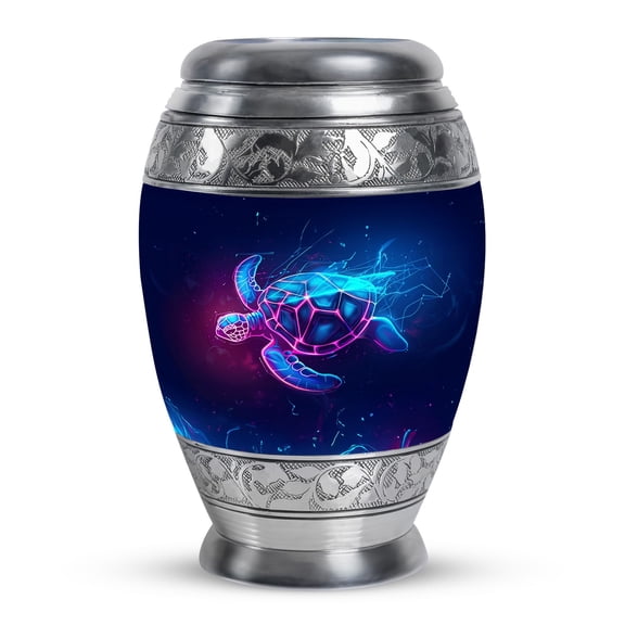 KARYLIZ Turtle Urn For Ashes For Women - Blue Memorial Urns For Human Ashes Adult Female - Decorative Cremation Urn For Ashes Adult Male - Funeral Urns For Human Ashes Adult Man 10 Inch