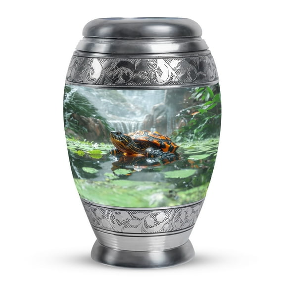 KARYLIZ Turtle Urns - Blue Cremation Urn - Decorative Urns For Human Ashes Adult Female - Funeral Urn For Adult Ashes Women & Men - 10 Inch - Memorial Cremation For Ashes Adult Male