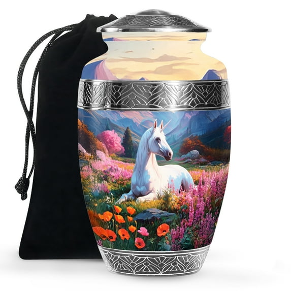 KARYLIZ Unicorn Urns For Women - Urns For Human Ashes Adult Female - Blue Funeral Urn For Men - Cremation For Human Ashes Adult Male - Large Memorial Funeral Urn For Mom & Dad ( 10 Inch)