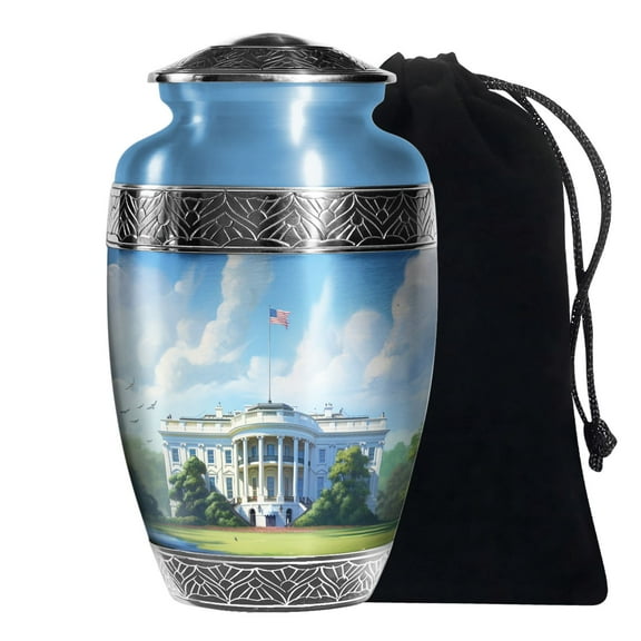 KARYLIZ White House Burial Urns For Adult Ashes Woman Large Urn For Human Male Dad 10 Inch