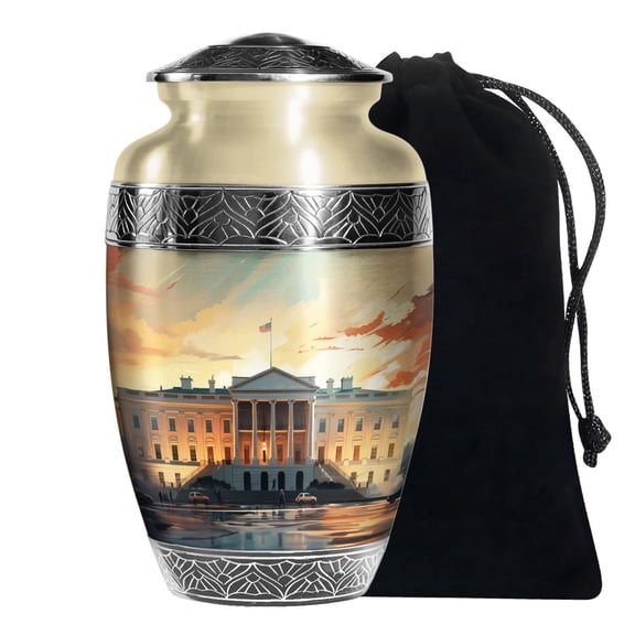 KARYLIZ White House Human Urn For Man Ashes Large Burial Urns For Adult Woman 10 Inch