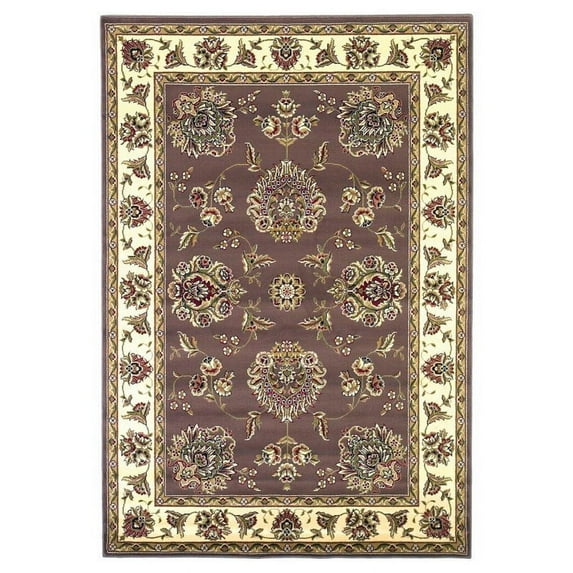 Cambridge 7341 Plum/Ivory Floral Mahal 9'10" X 13'2" Size Area Rug