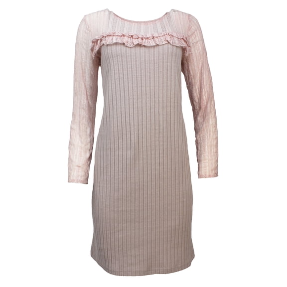 KAS New York Womens 3/4-Sleeve Textured Lace Dress (Blush, Medium)