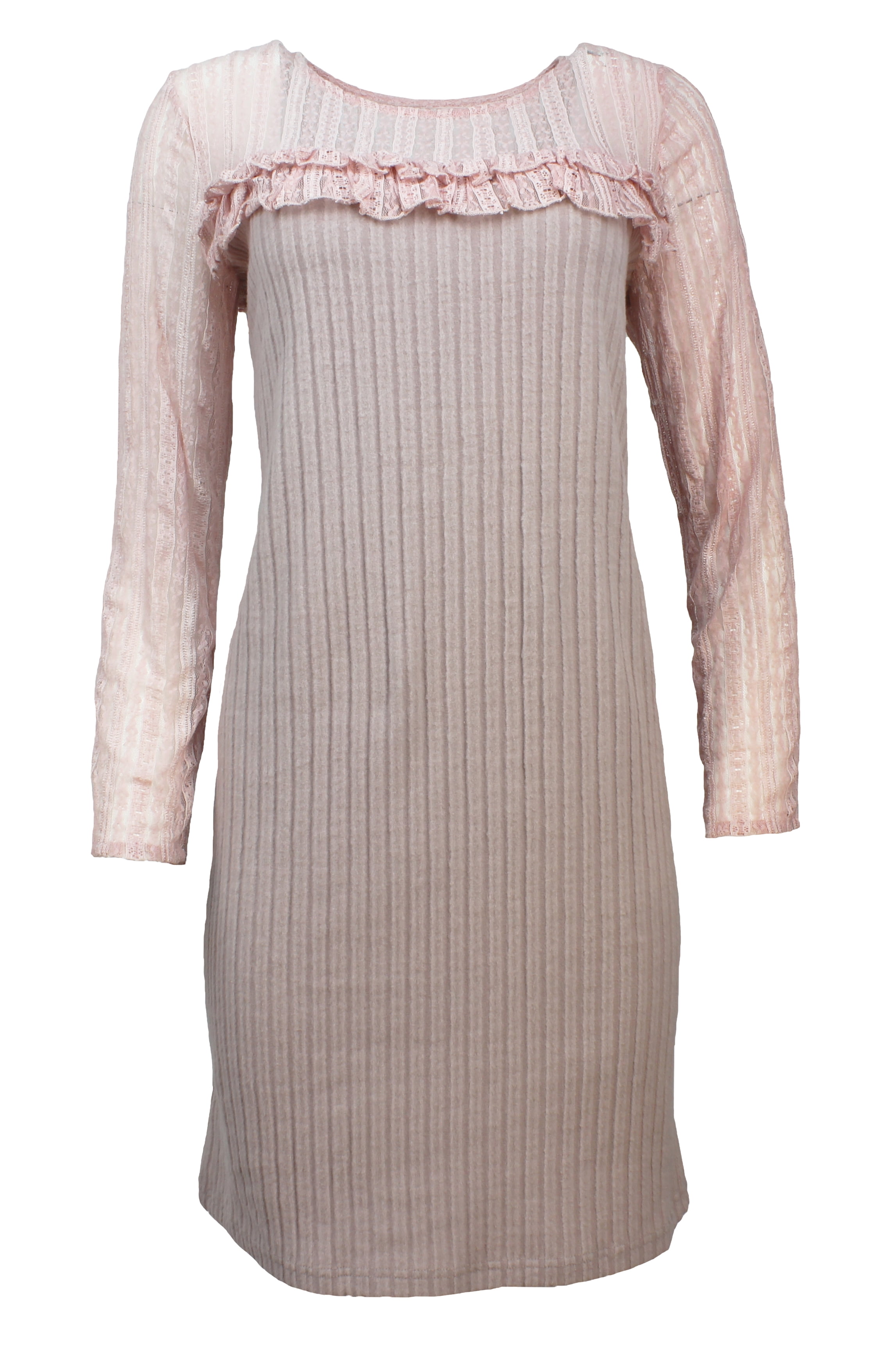 KAS New York Womens 3/4-Sleeve Textured Lace Dress (Blush, X-Small)