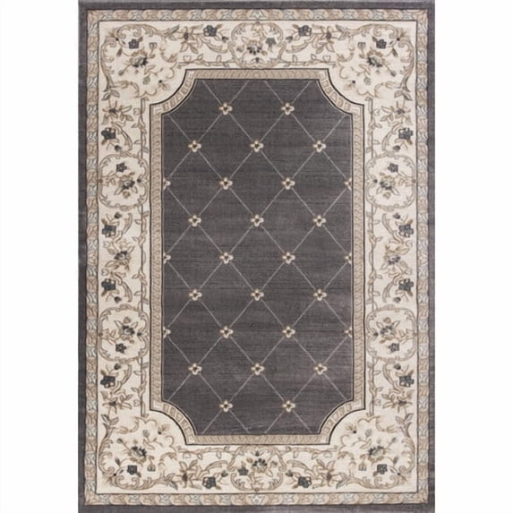 KAS Rugs Avalon Courtyard Gray/Ivory Area Rug