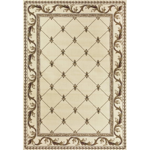 KAS Oriental Rugs Corinthian Collection Fleur-De-Lis Area Rug, 3'3" x 4'11", Ivory Ivory 3'3" x 4'11"