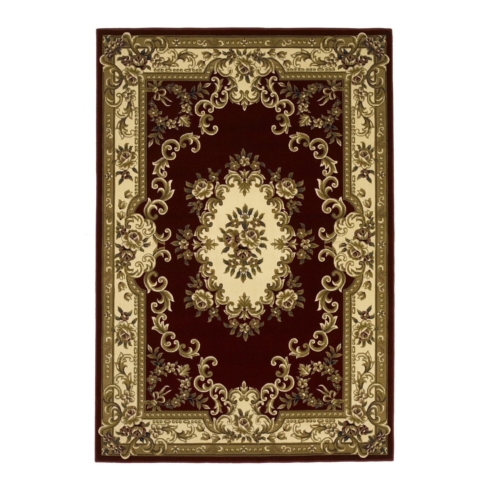 Large Red Floral Hand-knotted Synthetic Area Rug
