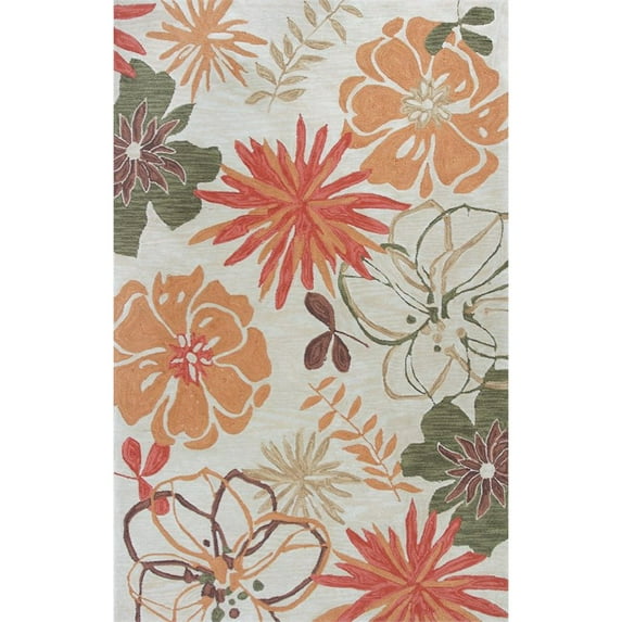 KAS Anise 3'3" x 5'3" Hand-Hooked Rug in Ivory