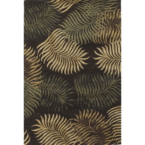 KAS Rugs Havana 2617 Espresso Fern View 7'6" Round Size Area Rug