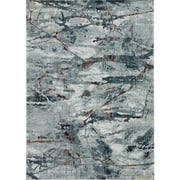 KAS Rugs Lara Modern Abstract Glam Area Rug - Grey/Teal 910" x 132"