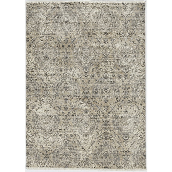 KAS Rugs WESTERLY 7652 3 Ft 10 inch X 5 Ft 9 inch Sand/Grey Rugs WES7652310X59