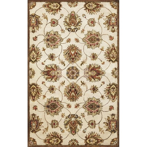 KAS Syriana 3'3" x 5'3" Hand-Tufted Wool Rug in Ivory