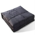 thumbnail image 1 of KASENTEX All Season Weighted Blanket 100% Premium Breathable Cotton with Advanced Glass Beads, Corner Loops. Hypoallergenic, Mid-Weight 15 lb, DARK GREY 60x80", 1 of 7