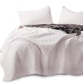 thumbnail image 1 of KASENTEX Coverlet 3-pc Mini Quilt Set - All-Season Lightweight Ultra Soft Bedding Stonewashed Blanket - Heat-pressed 2-Tone REVERSIBLE Color, TWIN + 2 Shams, Sheer Pink/Grey Mist, 1 of 5
