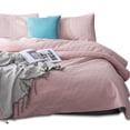 thumbnail image 1 of KASENTEX Coverlet Quilt Set-Pre Washed-Luxury Microfiber Soft Warm Bedding-Solid Colors Bedspread-Contemporary Star Design, KING + 2 King Shams, BLUSH PINK Star, 1 of 6