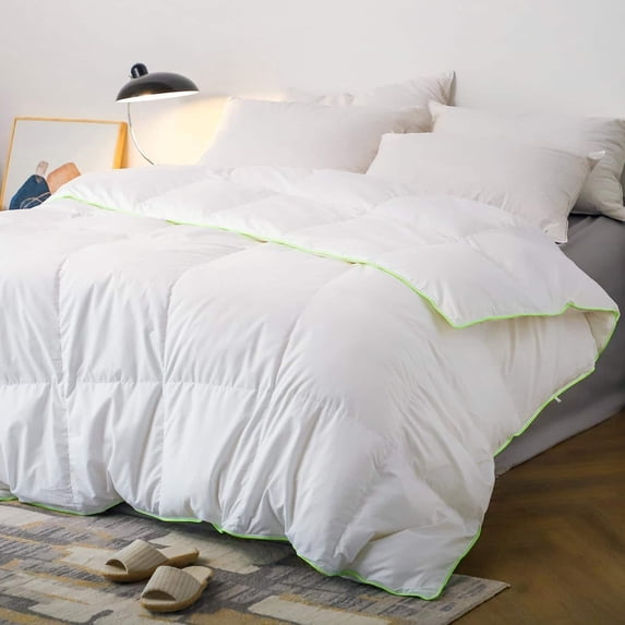 KASENTEX Goose Down Comforter Corner Tabs, Baffle Box Cotton Blend Duvet Insert California King - All Season