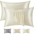 thumbnail image 1 of KASENTEX 22 Momme Pure Silk Pillowcase Set of 2 – Soft & Smooth with Envelope Closure, White, King, 1 of 9