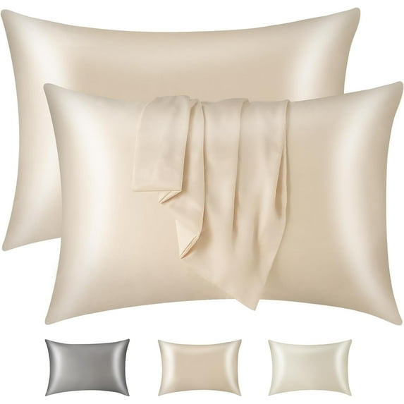 KASENTEX 22 Momme Pure Silk Pillowcase Set of 2 - Soft, Smooth & Cooling, Luxury Silk Pillow Cover with Envelope Closure for Hair & Skin Care
