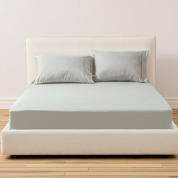 KASENTEX Ultra Soft Fitted Sheet Set Bedding Sets - Deep Pocket with Pillowcases - Grey King Size