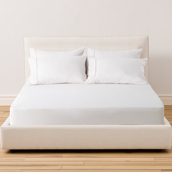 KASENTEX Ultra Soft Fitted Sheet Set Bedding Sets - Deep Pocket with Pillowcases – White Twin Size
