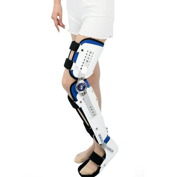 KASGMU Knee Joint Fixation Bracket Walking Boots Foot Ankle Support Brace Stabiliser Reusable Adjustable for Fractures Sprains Post Surgery Recovery Free Size,Right feet