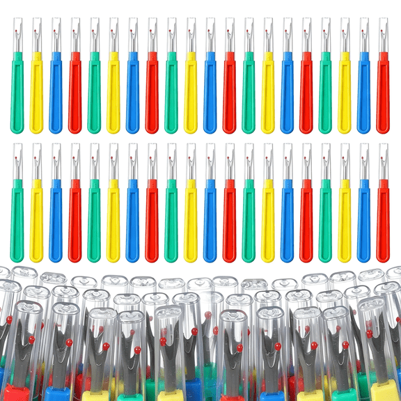 KASIU 100 Pcs Large Seam Rippers 5.5" Colorful Stitch Remover Tool for Sewing Tool Embroidery Remover Sewing Seam Ripper for Opening Removing Seams and Hems Diy Craft (4 Colors)