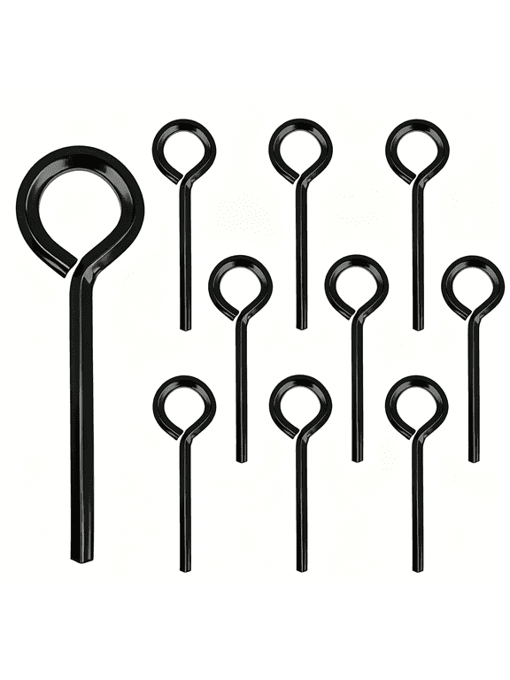 10Pcs 5/32"Standard Hex Dogging Key with Full Loop,Black Hex Dogging Key,Allen Key Sets Wrench Fit on Keychain Push Bar Panic Exit Device Key,Solid Metal