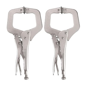 KASIU 11-" C Clamp Locking Pliers Set,Heavy Duty Strong Grip C Clamp Flexible Jaws Change with Pads Or Regular Tips
