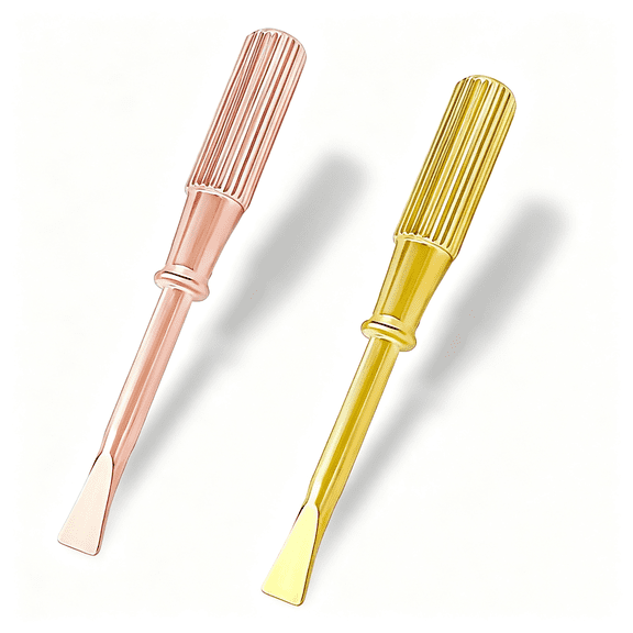 KASIU 2 Pcs Screwdriver for Titanium Steel Mini Screw Driver, Bracelet Repair Screwdriver, with Non-Slip Handle, Gold + Rose Gold Small Screw Driver