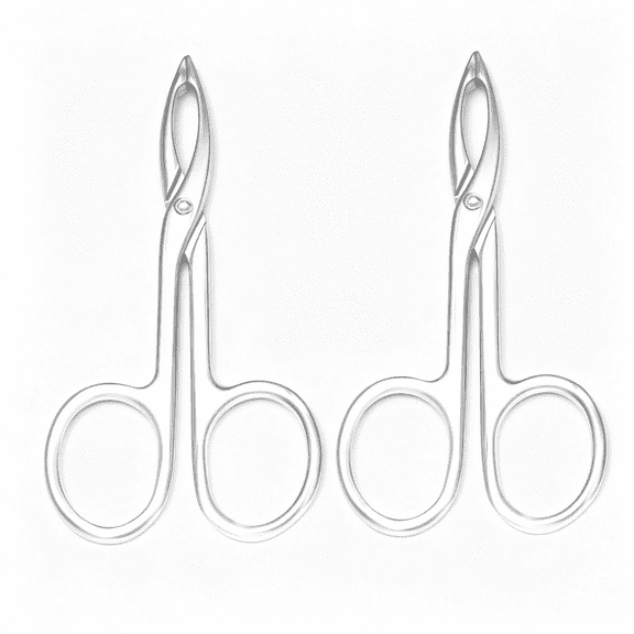 KASIU 2 Pieces Tweezers Scissor Handle Straight Tip Scissor|Shaped Eyebrow Tweezers for Hair Plucker Remover Facial Hair Eyebrows Care (Silver)