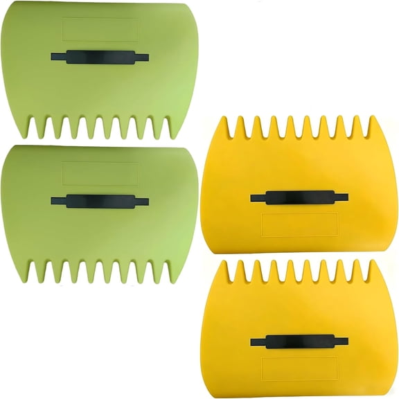 KASIU 2 Sets Leaf Scoops Hand Rakes, Lightweight Plastic Leaf Grabbers | Ideal Yard Garden Tool for Collecting Leaves, Grass Clippings and Outdoor Debris