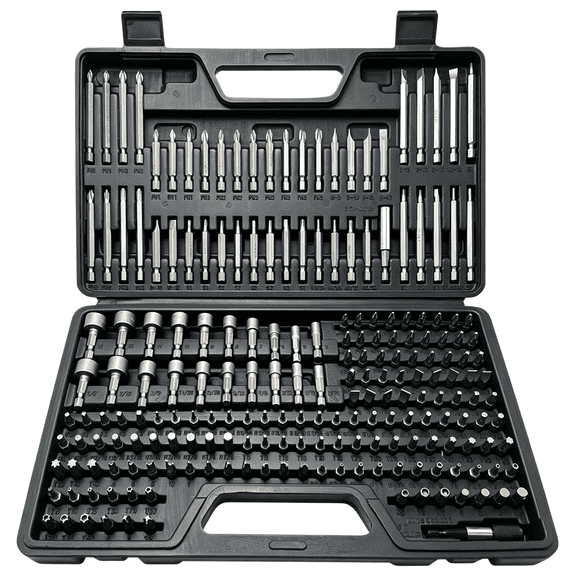 KASIU 208-Pc Master Screwdriver Bit Set,Clutch,Hex,Phillips,Slotted,Spanner,Spline,Square,Torq-Set,Torx,Tri-Wing,S2 Steel,1/4"Hex Shank Bits,Durable Wear-Resistant Multi-Spec Screwdriver Bit Set