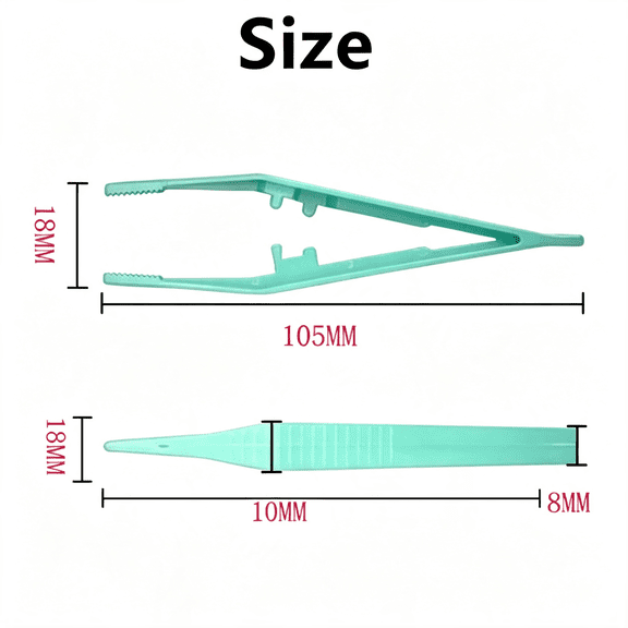 KASIU 24 Pcs Disposable Plastic Tweezers - First Aid Forceps Hygienic Tweezers First Aid