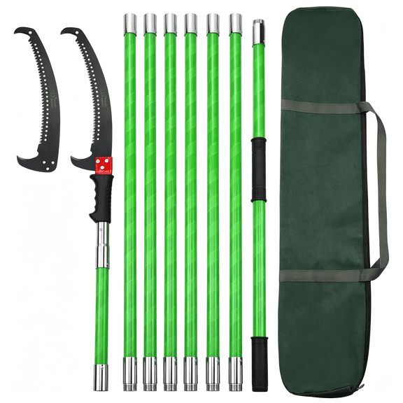 KASIU 27 Feet Tree Pole Pruner Manual Branches Trimmer Tree Branch Garden Tools Loppers Hand Pole Saws Extendable Height Reliable Pole Saws for Tree Trimming