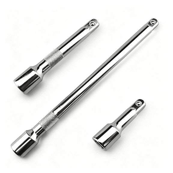 KASIU 3 Pcs Socket Extension Set,1/2" Drive Impact Extension Bar Set,3" (76Mm),5" (127Mm),10" (254Mm) Ratchet Extensions Set,Premium Chrome Vanadium Steel,Professional Socket AccessoriesSilver