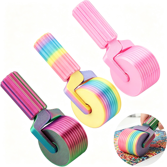 KASIU 3Pcs Diamond Paintings Roller Press Roller for Smooth Pressing Diamond Art Rollers Essential Diy Craft Tool for Rhinestone Embroidery(Color:Color)