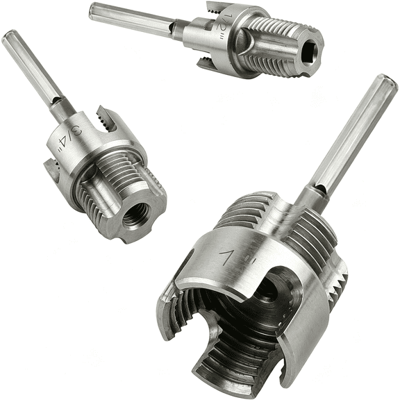 KASIU 3Pcs Integrated Internal&External Pipe Threading Tool,1/2"&3/4"& 1"Dual-Function Pipe Threading Tool for Pvc/Plastic Pipes,Electric Drill Compatible Pipe Threader Kit(Big)