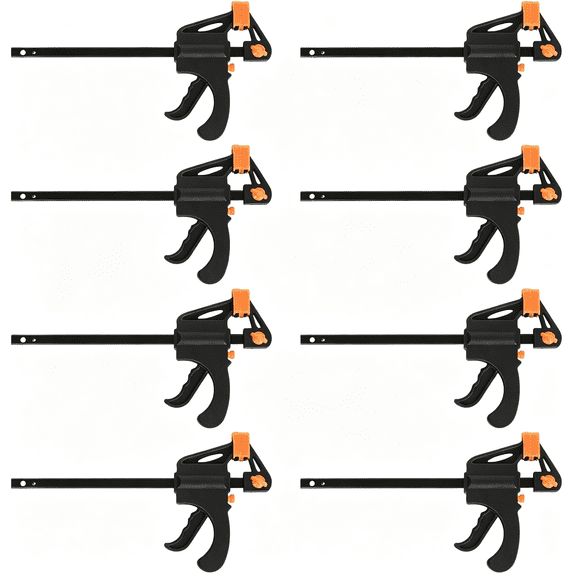 KASIU 4 Inch Bar Clamps for Woodworking, 8 Pack Quick Grip Clamps ...