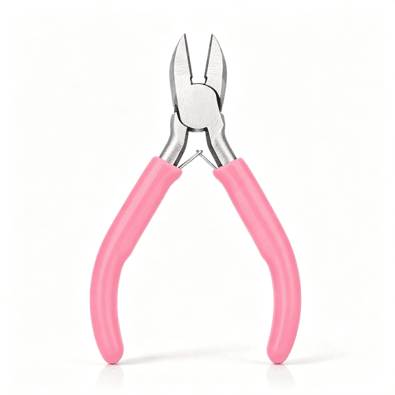 KASIU 4-Inch Mini Diagonal Cutting Pliers Side Cutters Plier with Spring | Small Diagonal Wire Cutters for Jewelry Making, Crafts, Cutting Soft Wires, Zip Tes, Plastic, Pink Tool for Women